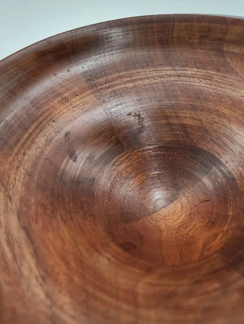 Mid-Century Modern Real Walnut Wood Small Pedestal Serving Bowl